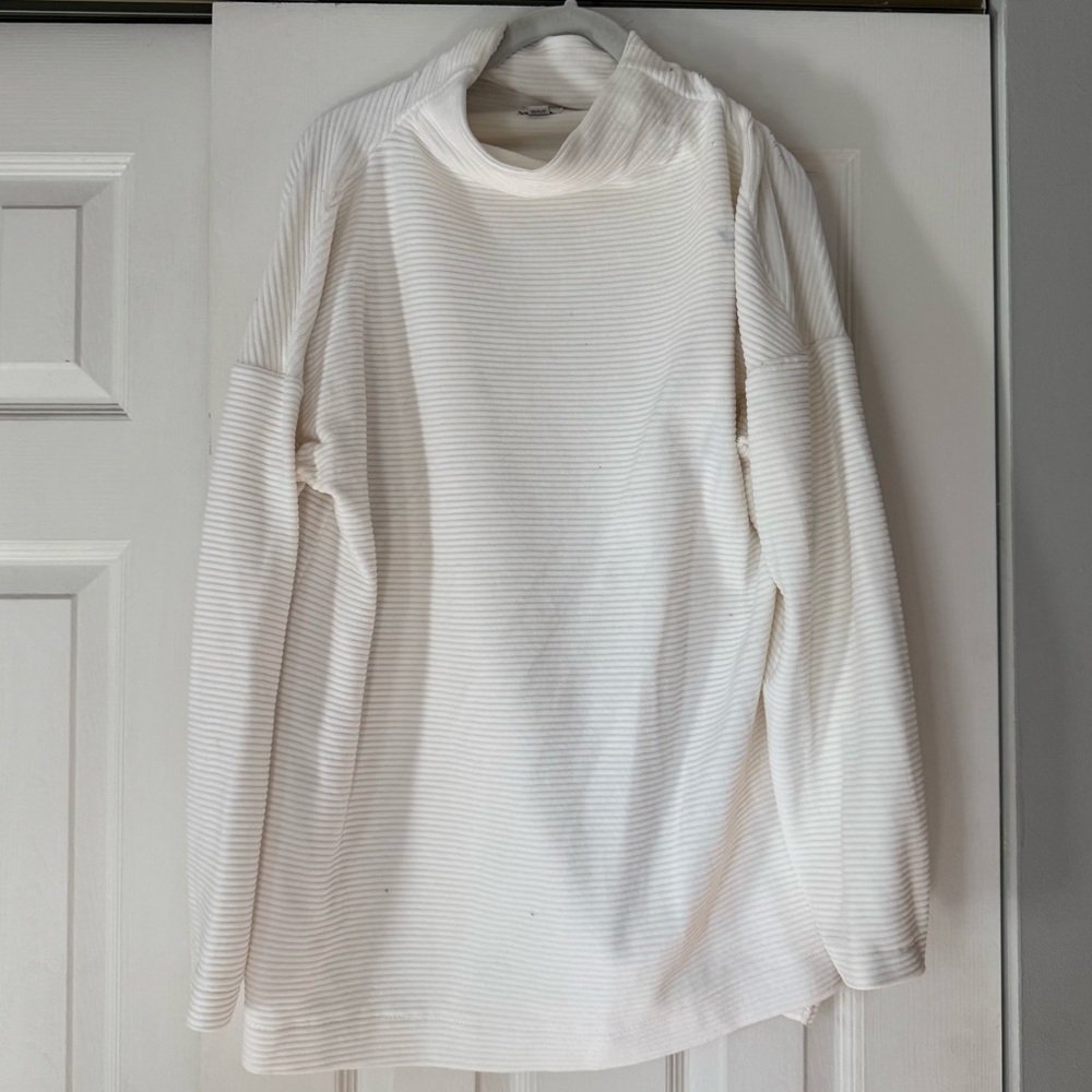 A New Day White Ribbed Sweater